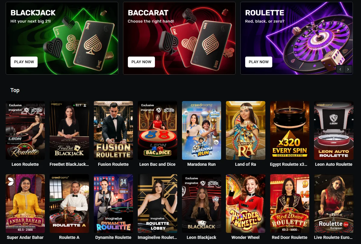Live Casino Leonbet