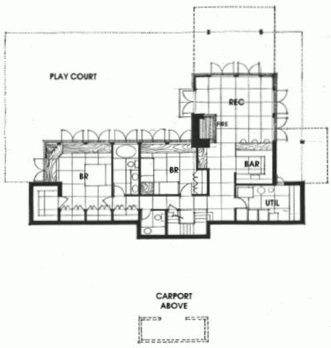 Дом Ли (Lee House), план нижнего этажа