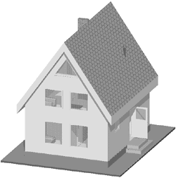 Мансардный дом для уик-энда, общий вид