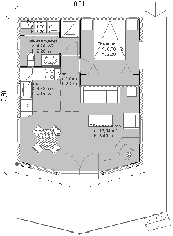 Одноэтажный дом для влажного климата. План
