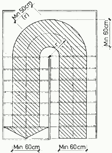 Проектирование ходовой полосы в двухмаршевой лестнице