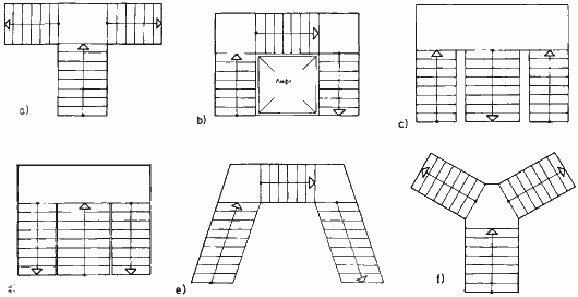 Прямые трехмаршевые лестницы