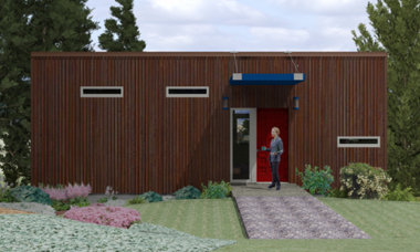 Северный фасад солнечного дома Borgen Cabin