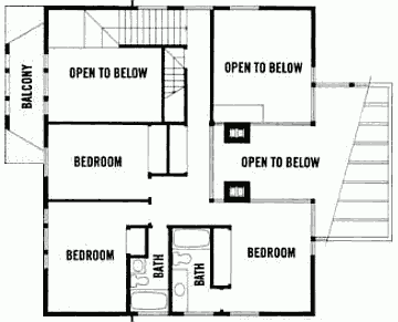 План второго этажа компактного атриумного дома