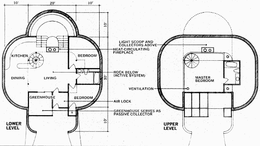 Поэтажный план солнечного дома Де Видо
