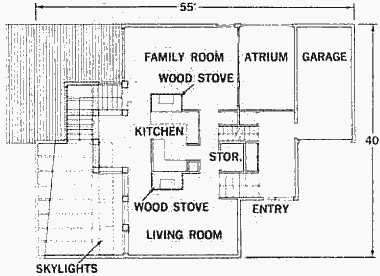План главного уровня солнечного дома Де Видо