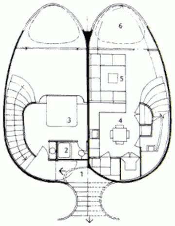 Планы этажей органического дома Dune House