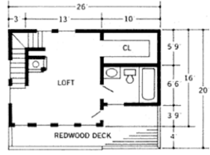 План второго этажа пассивного солнечного дома Eagle's Nest