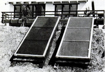 Самодельный армоцементный жидкостной солнечный коллектор, внешний вид