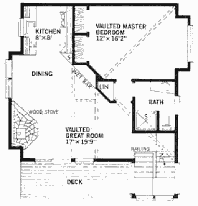 План верхнего уровня компактного каркасного дома Гефарта