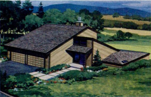 Заглублённый солнечный дом Гефарта, вид с северо-запада