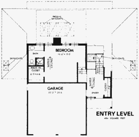 План второго этажа заглублённого солнечного дома Гефарта