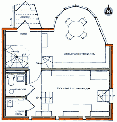 План первого этажа солнечного дома Говарда Алана