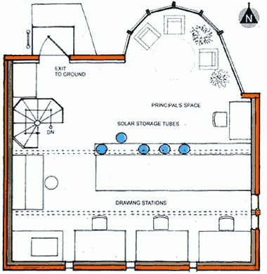 План второго этажа солнечного дома Говарда Алана