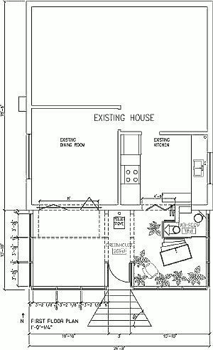 План первого уровня солнечной теплицы Junius