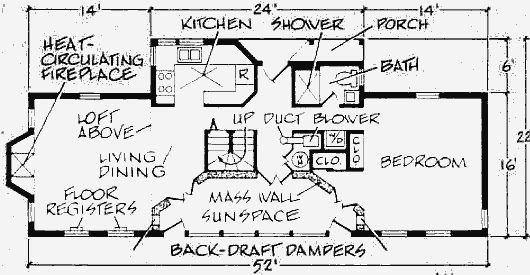 План первого этажа солнечного дома Милстнейна