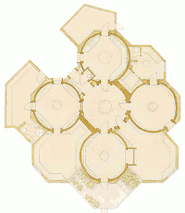 План землебитного экологического купольного дома Минке