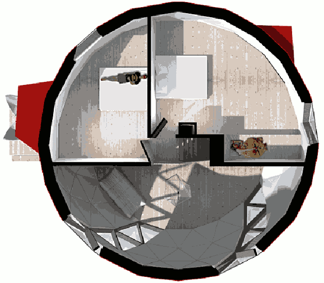 План второго уровня купольного дома