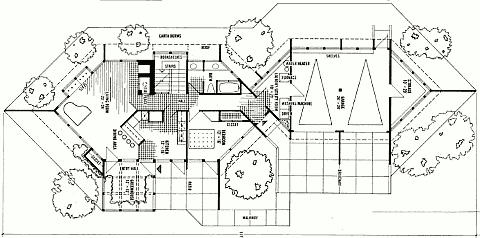 План нижнего уровня пассивного солнечного дома Омега