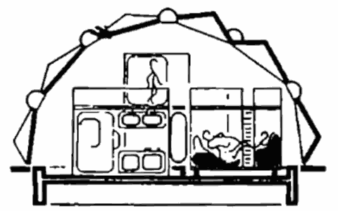 Купольный дом Пимпля-Штенцеля, разрез