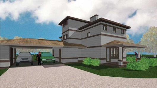 Солнечный дом прерий с запада-северо-запада