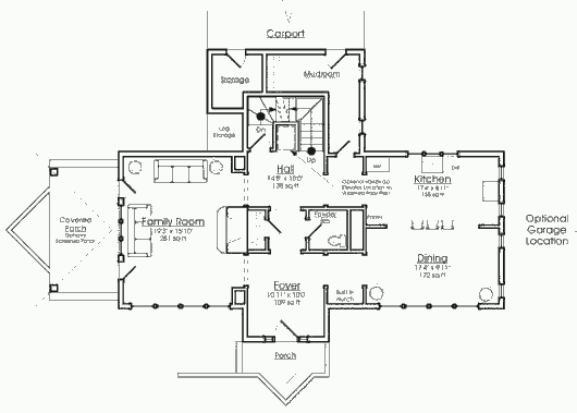 План первого этажа дома прерий