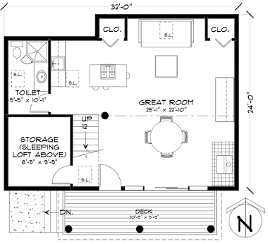 План солнечного дома Sierra Studio Cabin