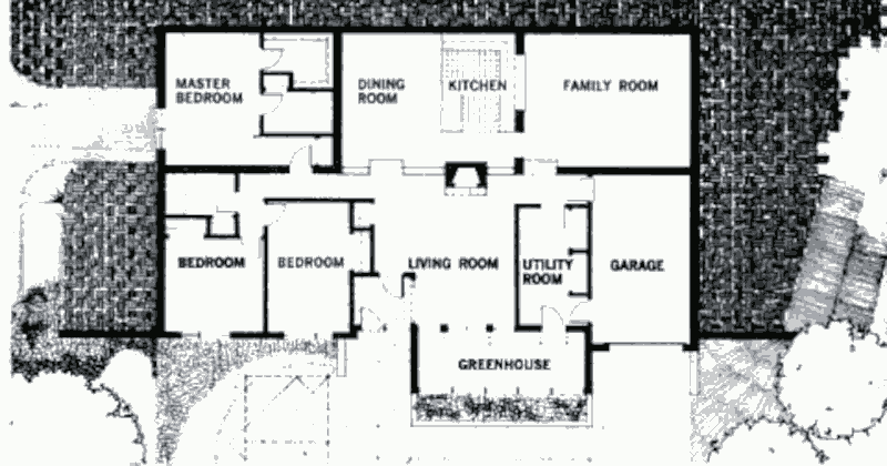 План заглублённого солнечного дома