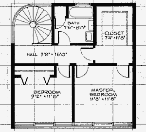 План верхнего уровня солнечного дома в форме куба