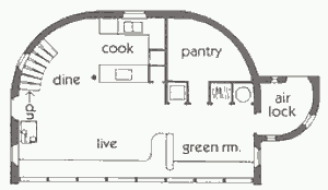 План нижнего уровня солнечного дома Sunscoop