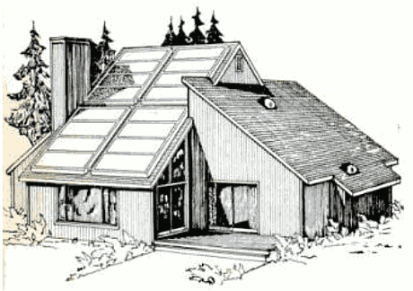 Пример размещения солнечных коллекторов на крыше