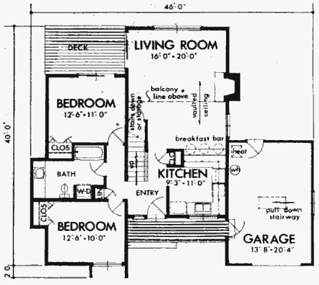 План нижнего уровня дома