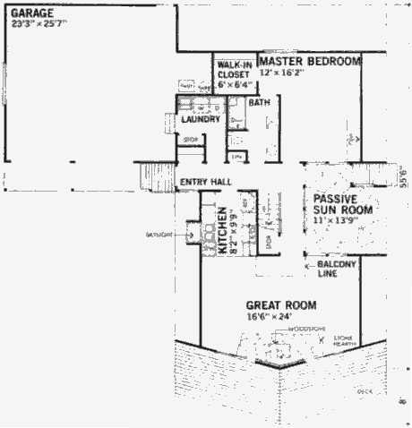 План нижнего уровня солнечного дома