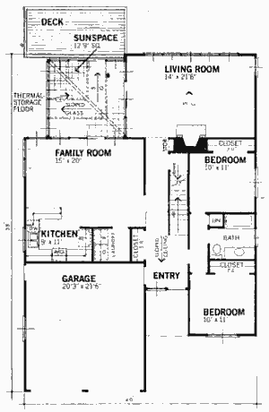План первого этажа солнечного дома