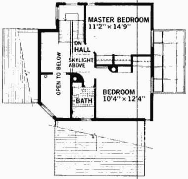 План второго этажа солнечного дома с пристроенной теплицей