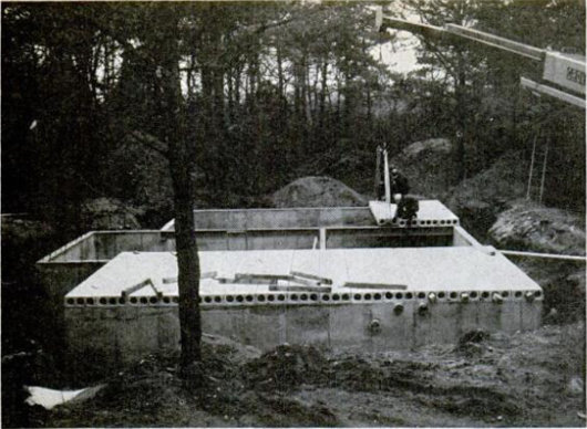 Этап строительства энергосберегающего подземного дома