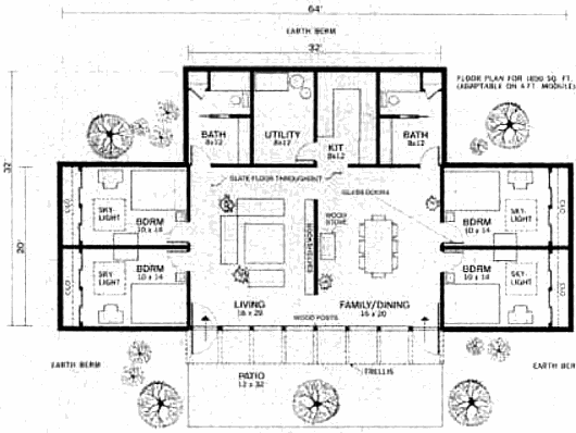 План заглублённого дом Вудса