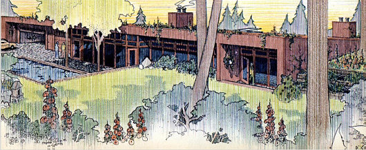 Вид солнечного дома с юго-востока