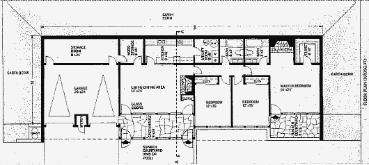 План заглублённого солнечного дома