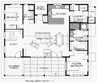 План солнечного дома Zen Cabin