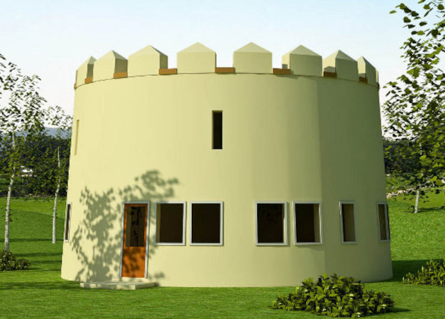 Внешний вид землебитного солнечного дома Fortress Tower