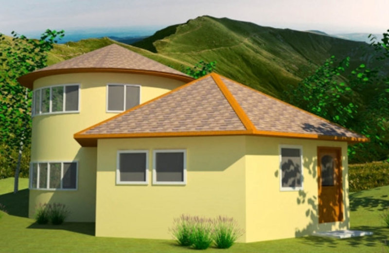 Землебитный дом Hexagon Roundhouse, внешний вид