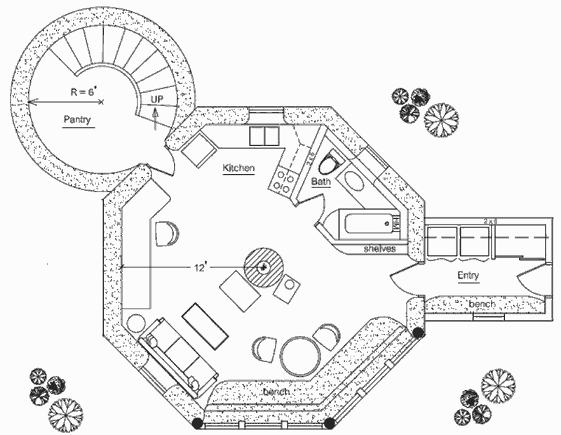 План землебитного солнечного дома Native Spirit