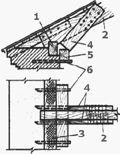 Опирание стропильной ноги в случае загнивания мауэрлата на значительной длине