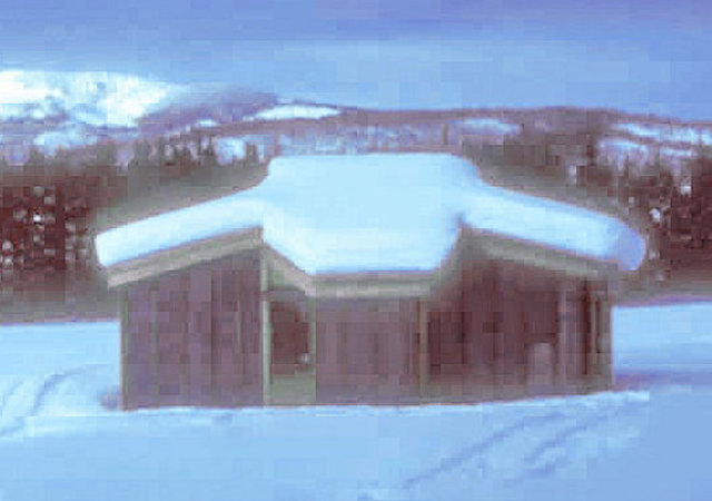 Солнечный дом Flock Off-Grid Cabin зимой