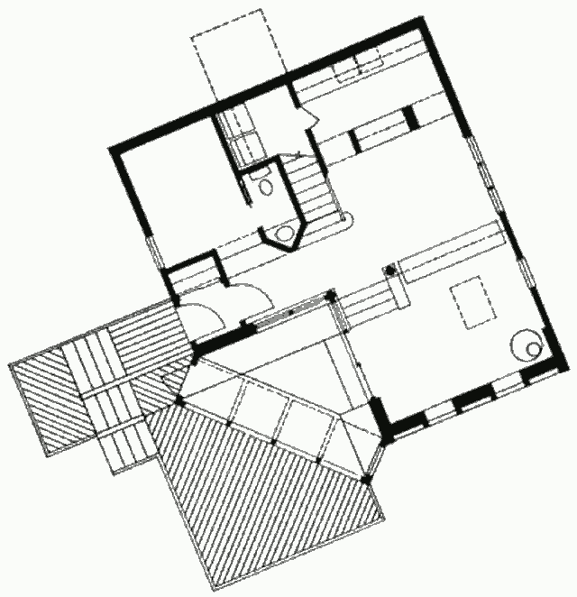 План нижнего уровня солнечного дома Goldstein Residence