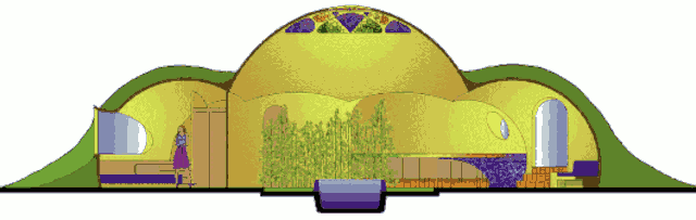 Органический дом Цветок в разрезе