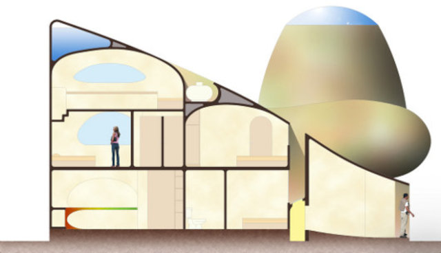 Органический дом Дерево в разрезе