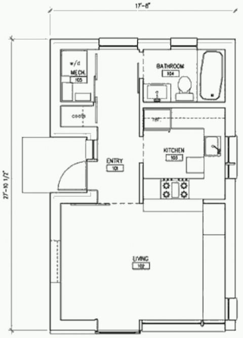 Маленький модульный суперизолированный коттедж, план