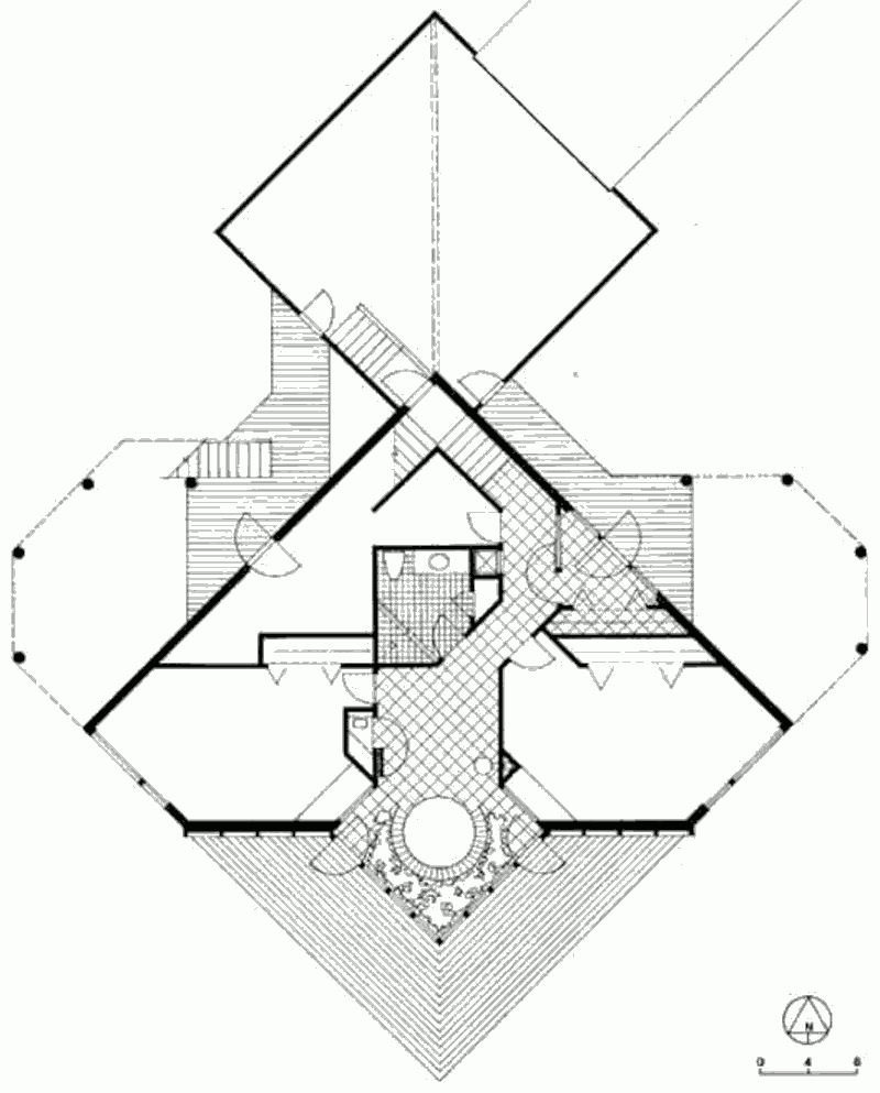 План первого этажа солнечного дома Chaloupka Residence